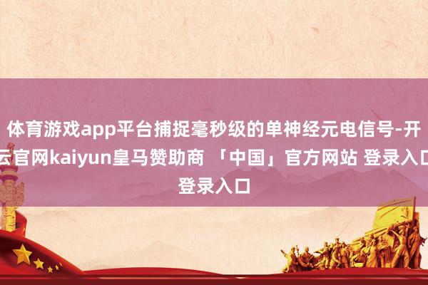 体育游戏app平台捕捉毫秒级的单神经元电信号-开云官网kaiyun皇马赞助商 「中国」官方网站 登录入口