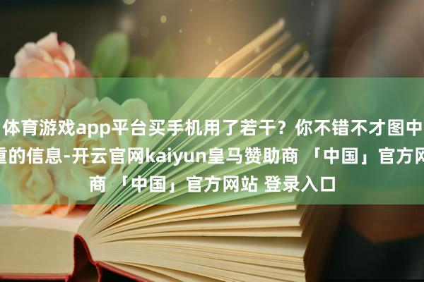 体育游戏app平台买手机用了若干？你不错不才图中找到更为看重的信息-开云官网kaiyun皇马赞助商 「中国」官方网站 登录入口